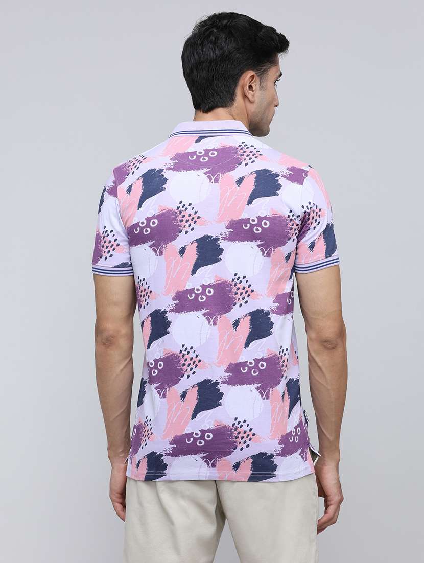 men printed short sleeve slim fit polo t-shirt - 21943050 -  Standard Image - 3