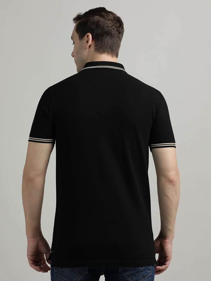 men color block short sleeve slim fit polo t-shirt - 21943051 -  Standard Image - 3