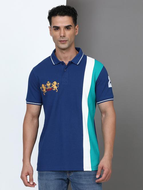 men color block short sleeve slim fit polo t-shirt - 21943052 - Standard Image - 0