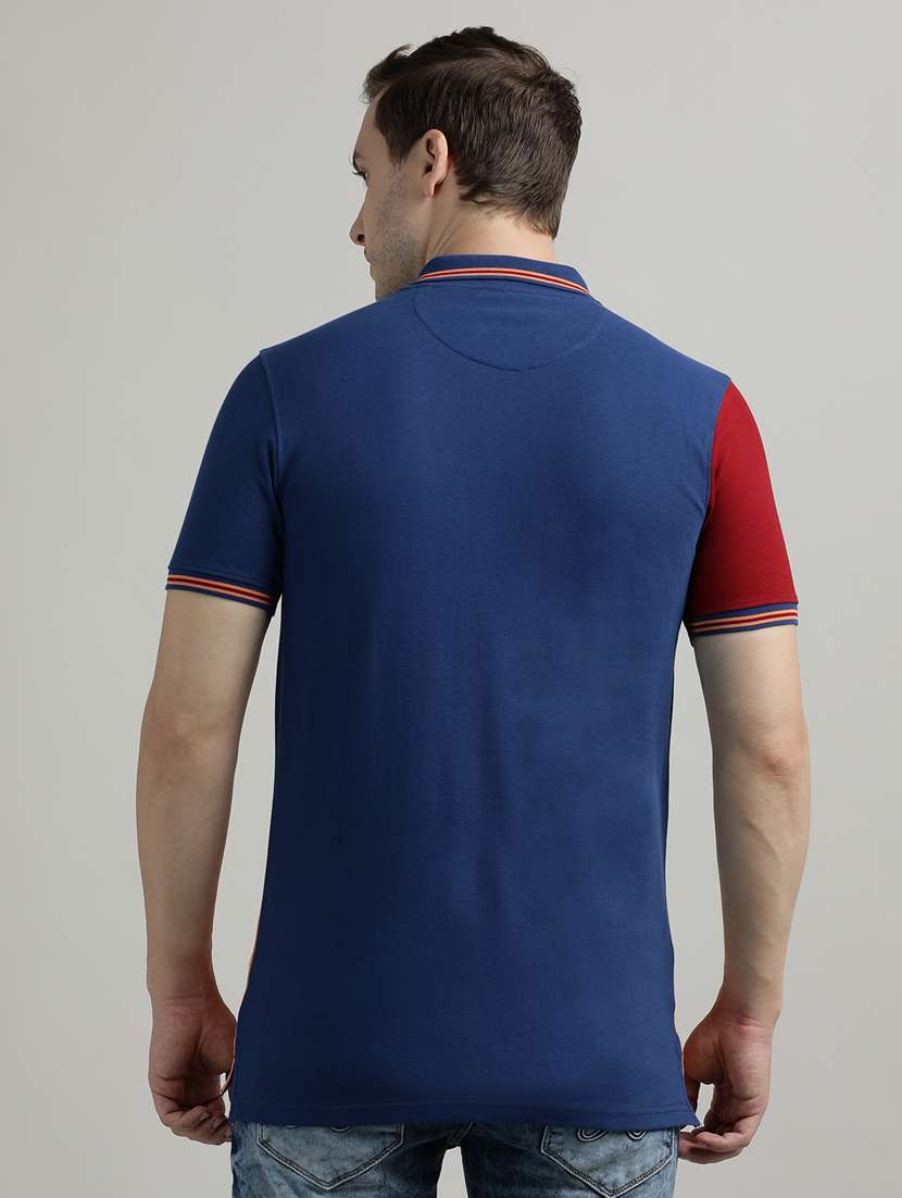men color block short sleeve slim fit polo t-shirt - 21943053 -  Standard Image - 3