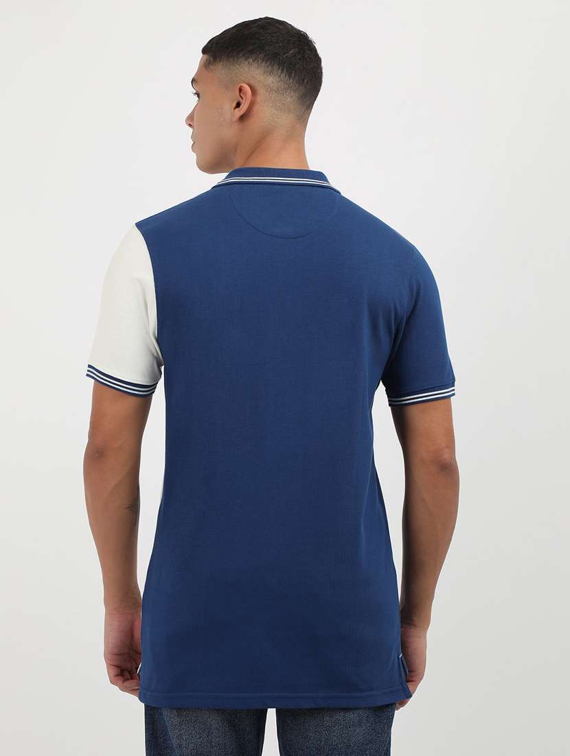 men color block short sleeve slim fit polo t-shirt - 21943054 -  Standard Image - 3