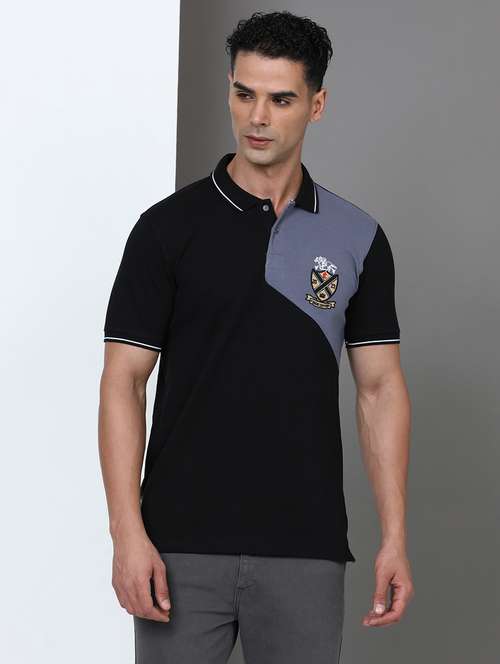 men color block short sleeve slim fit polo t-shirt - 21943055 -  Standard Image - 0