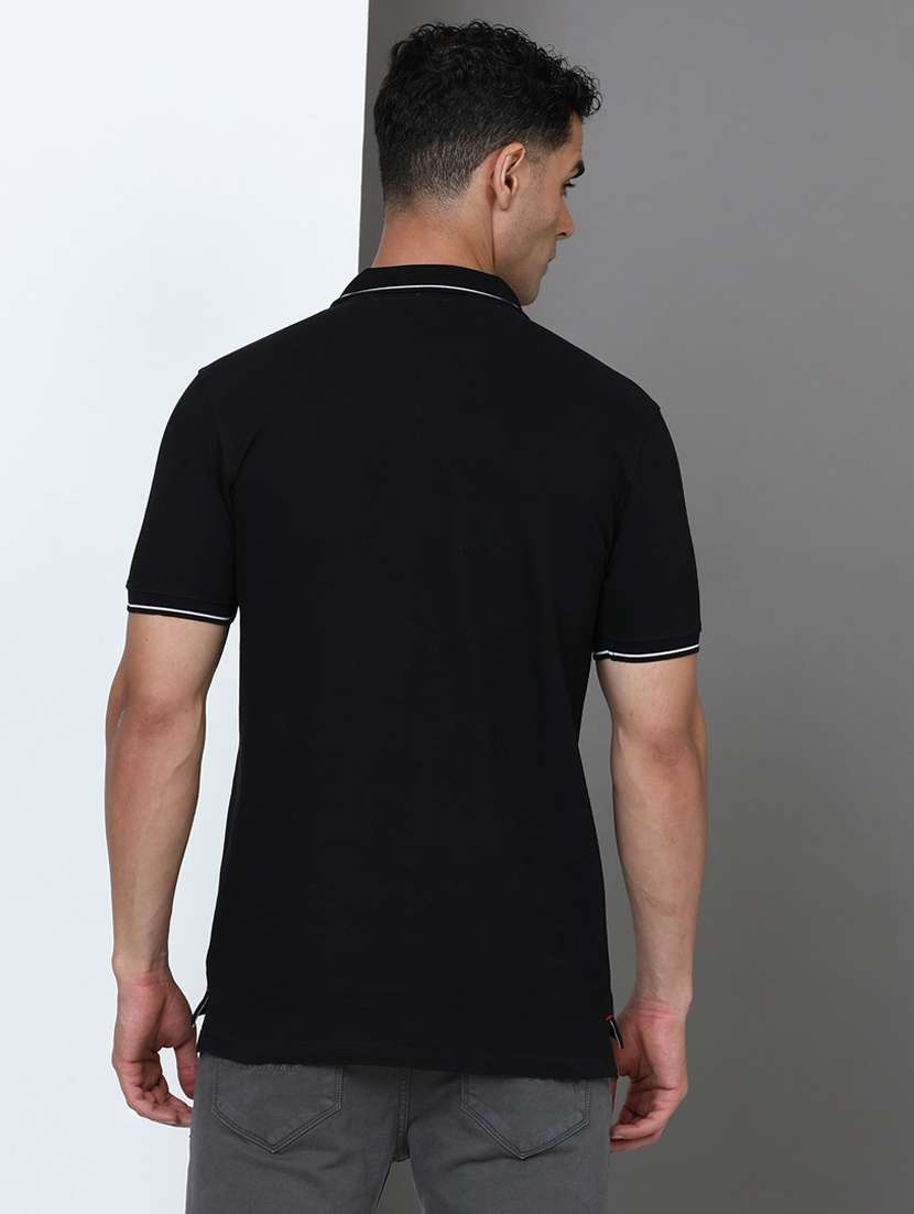 men color block short sleeve slim fit polo t-shirt - 21943055 - Standard Image - 3