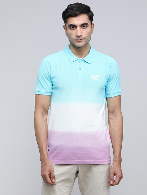 men ombre short sleeve slim fit polo t-shirt - 21943066 -  Standard Image - 0