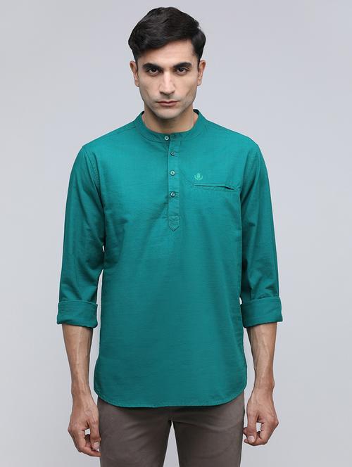 men solid mandarin neck short kurta - 21943075 -  Standard Image - 0