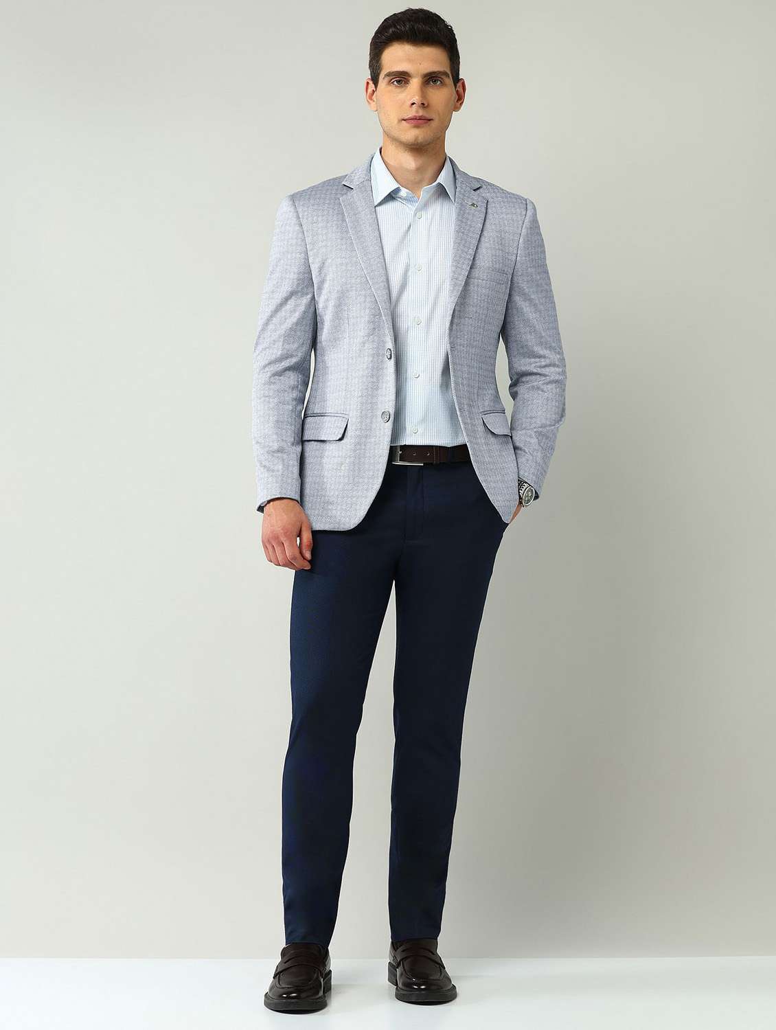 men lapel collar single breasted blazer - 21943274 -  Standard Image - 5