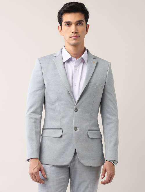 men lapel collar single breasted blazer