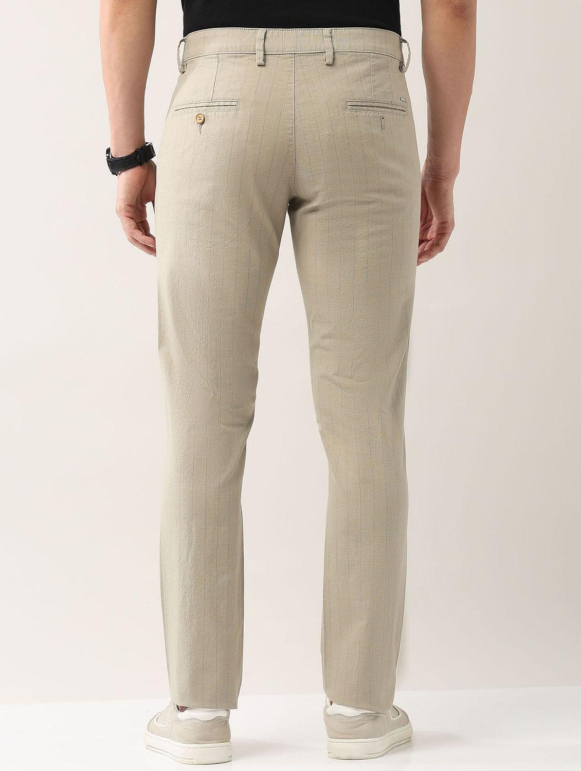 men striped md rise flat front casual chinos - 21943280 - Standard Image - 3