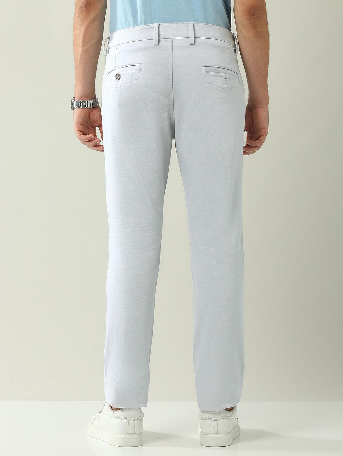 men solid md rise flat front casual chinos - 21943281 - Standard Image - 3