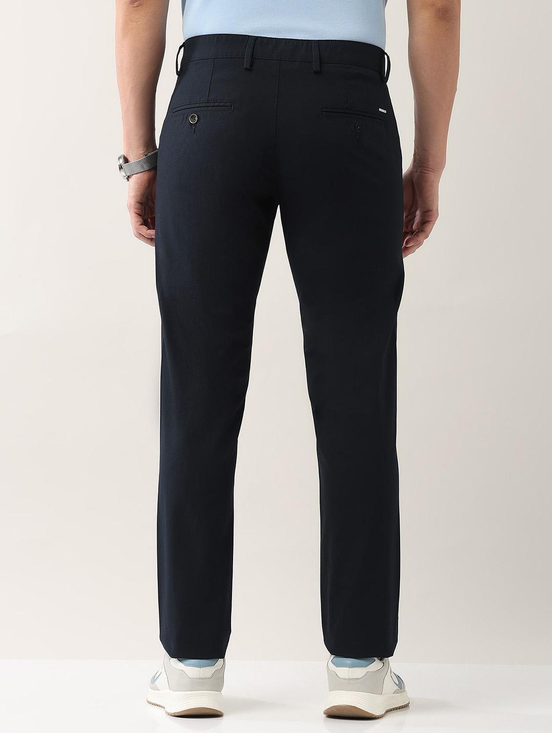men solid md rise flat front casual chinos - 21943285 - Standard Image - 3