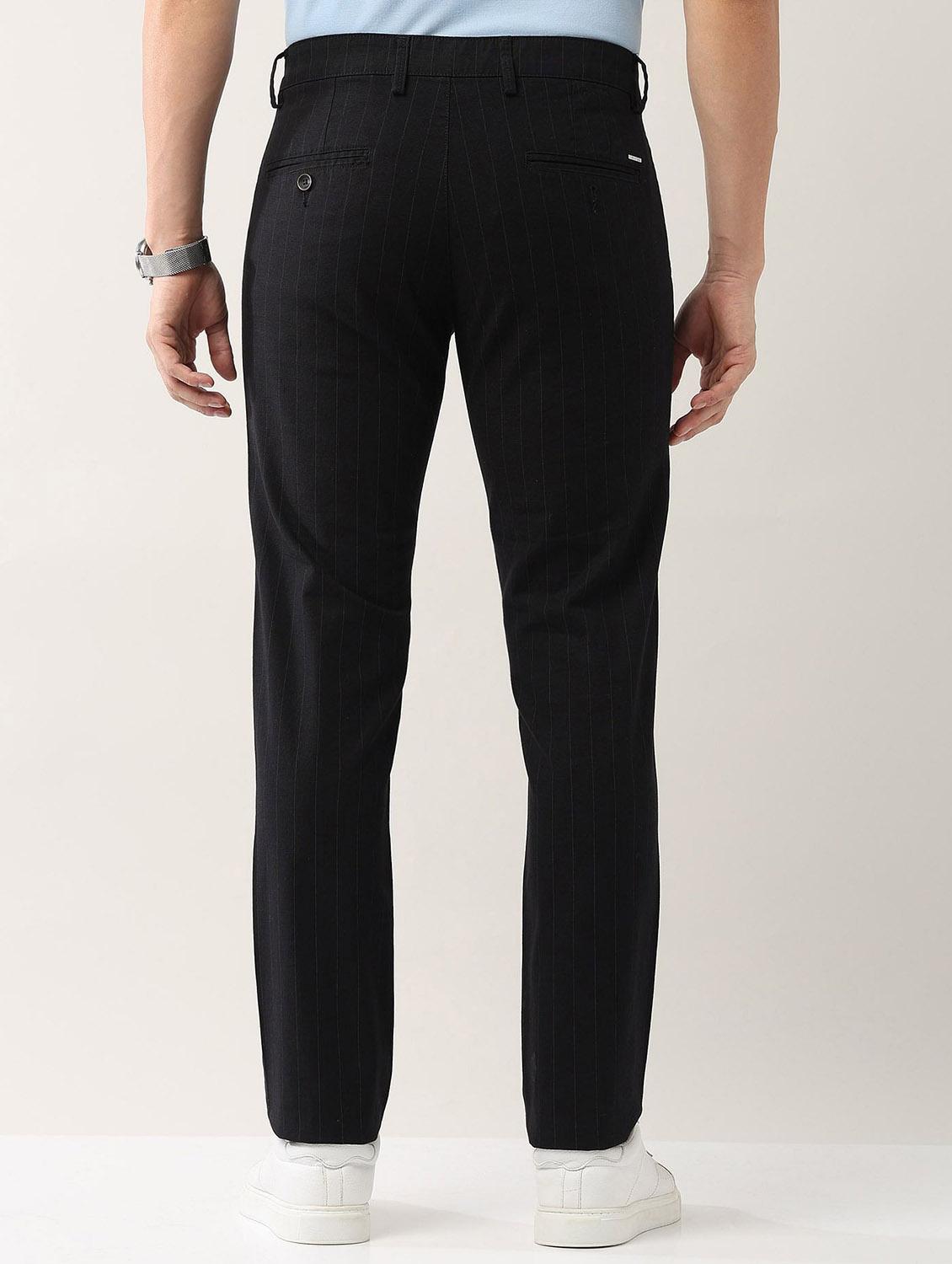 men solid md rise flat front casual chinos - 21943287 - Standard Image - 3