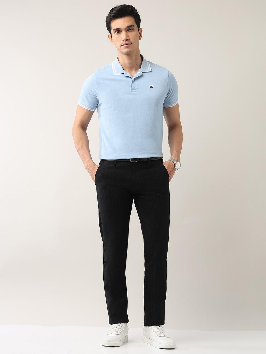 men solid md rise flat front casual chinos - 21943287 - Standard Image - 5