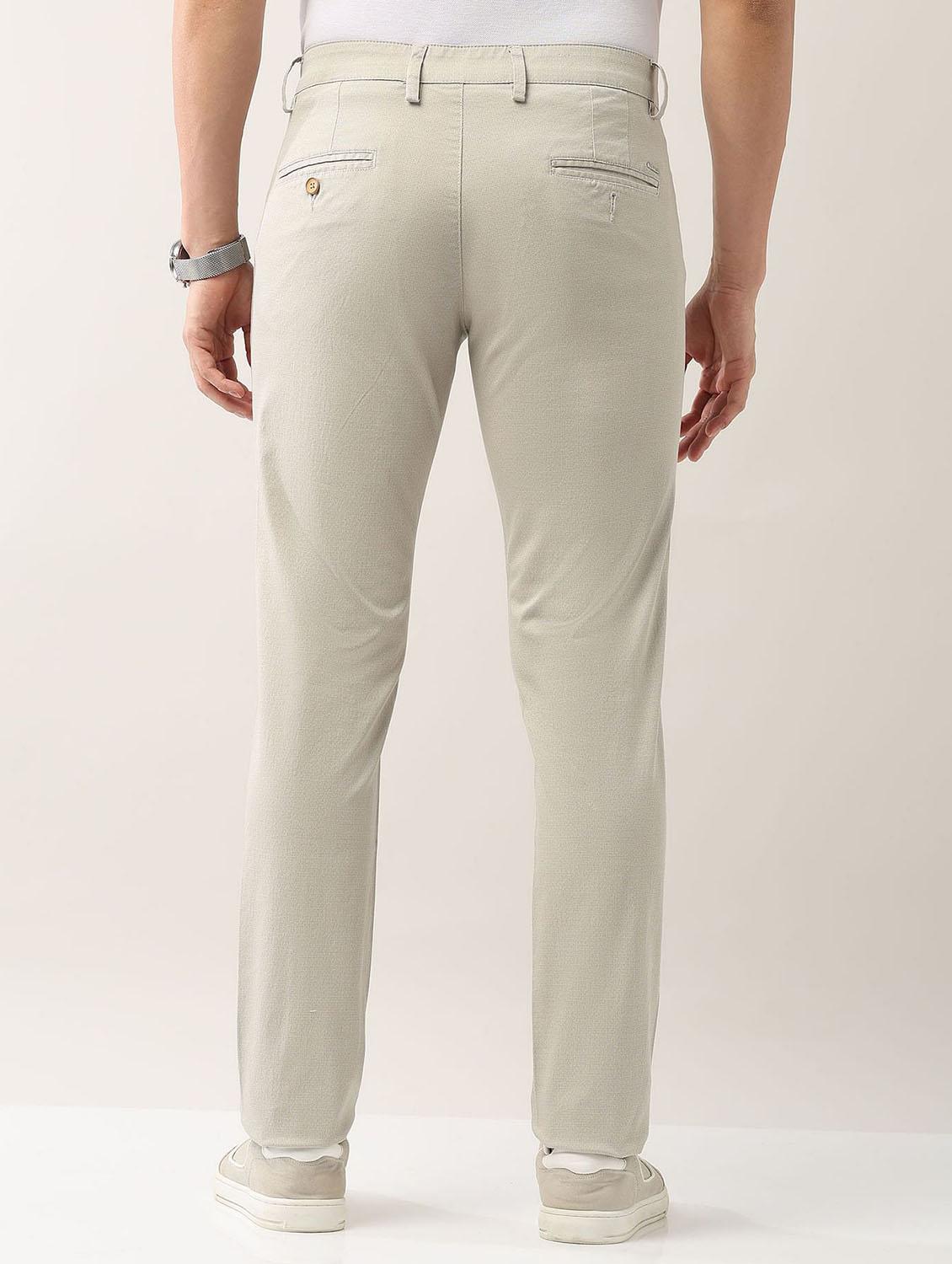men solid md rise flat front casual chinos - 21943288 - Standard Image - 3