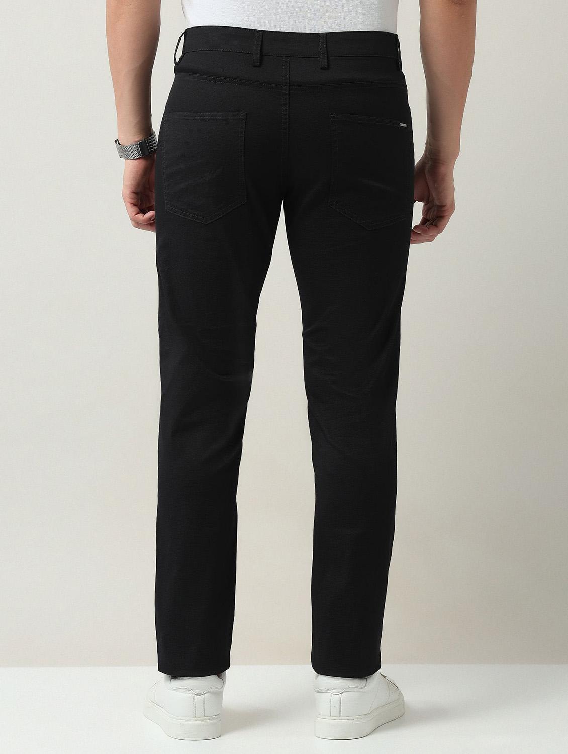 men solid md rise flat front casual chinos - 21943292 - Standard Image - 3