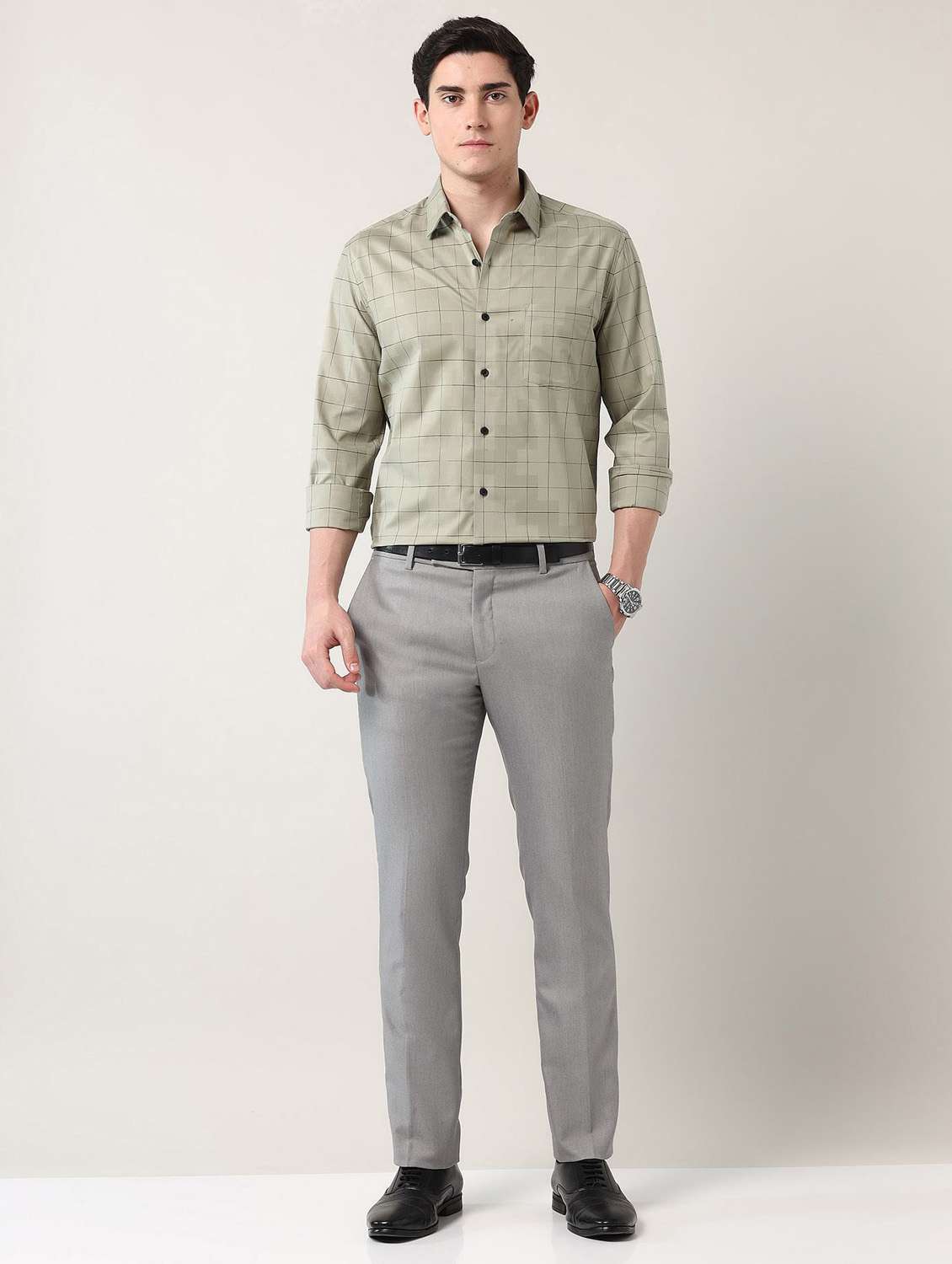 men checkered long sleeve regular fit formal shirt - 21943308 -  Standard Image - 5