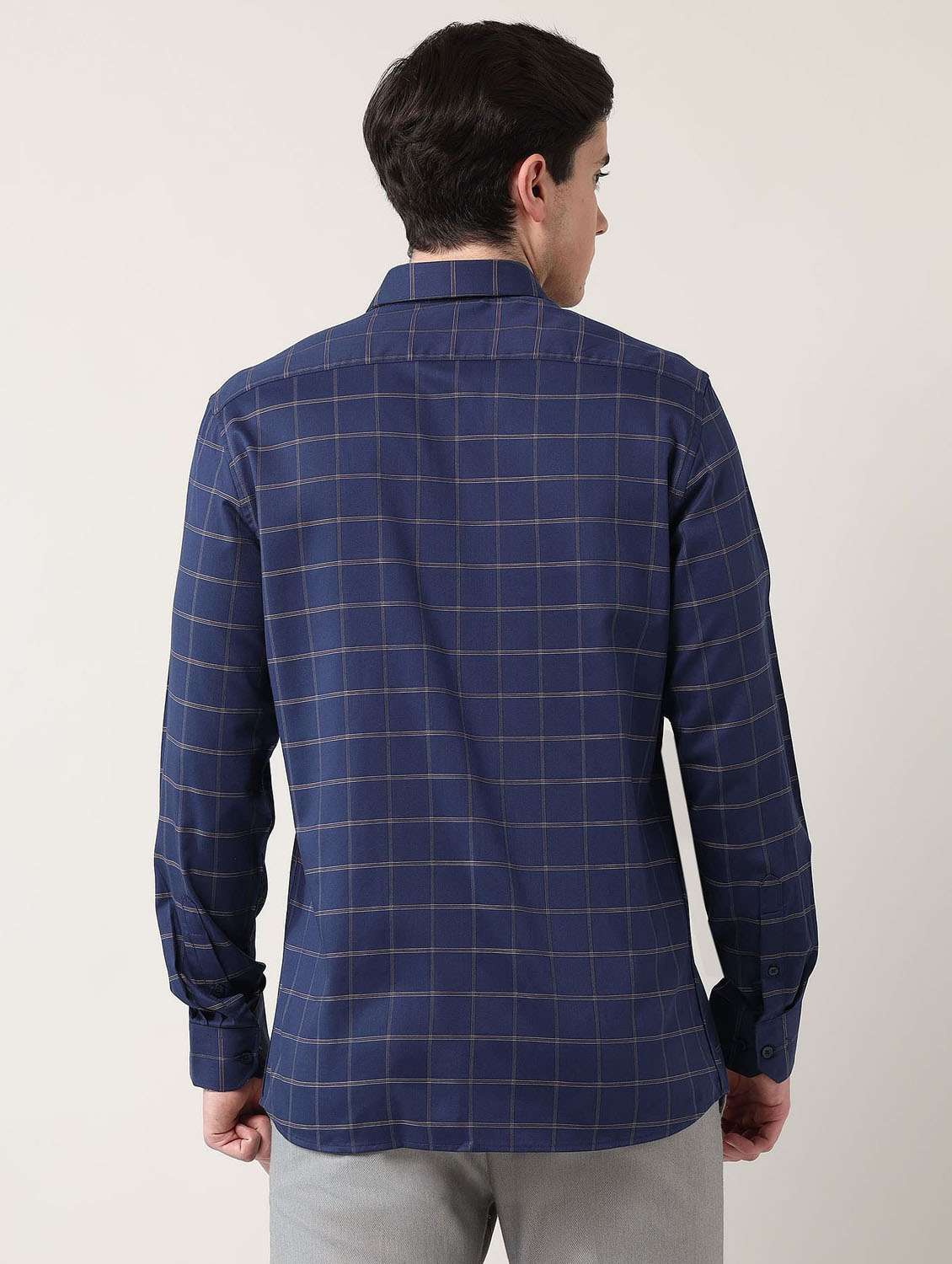 men checkered long sleeve regular fit formal shirt - 21943309 -  Standard Image - 3