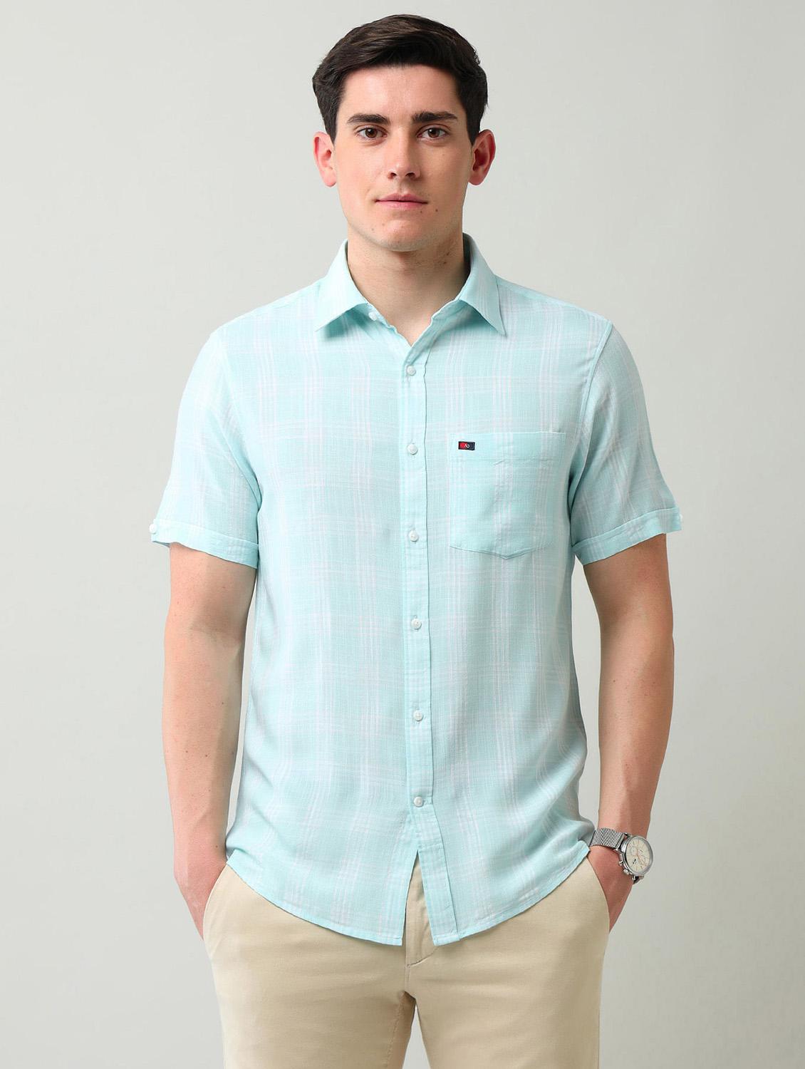 men checkered short sleeve regular fit casual shirt - 21943334 - Zoom Image - 0