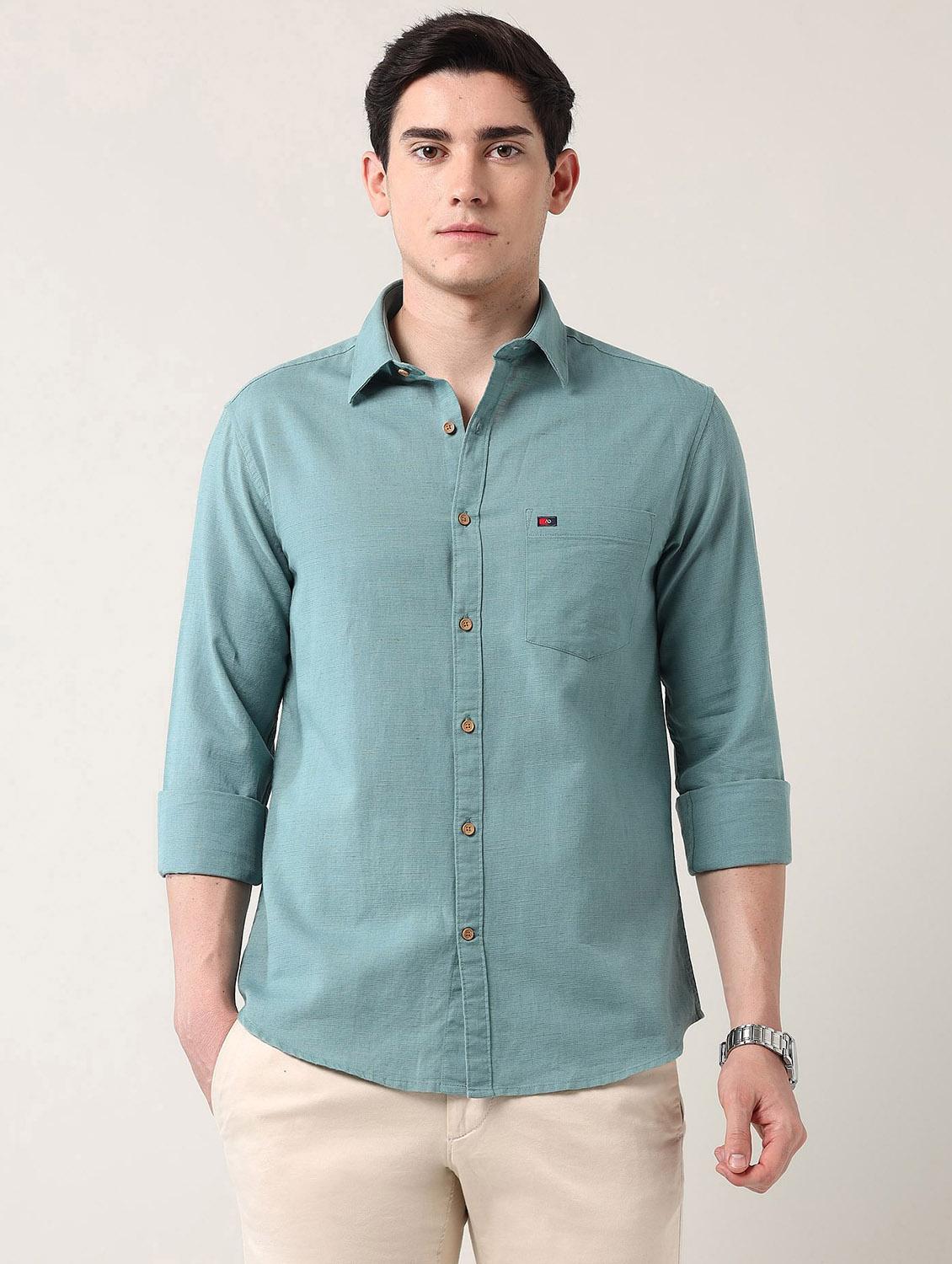 men solid long sleeve regular fit casual shirt - 21943340 - Zoom Image - 0