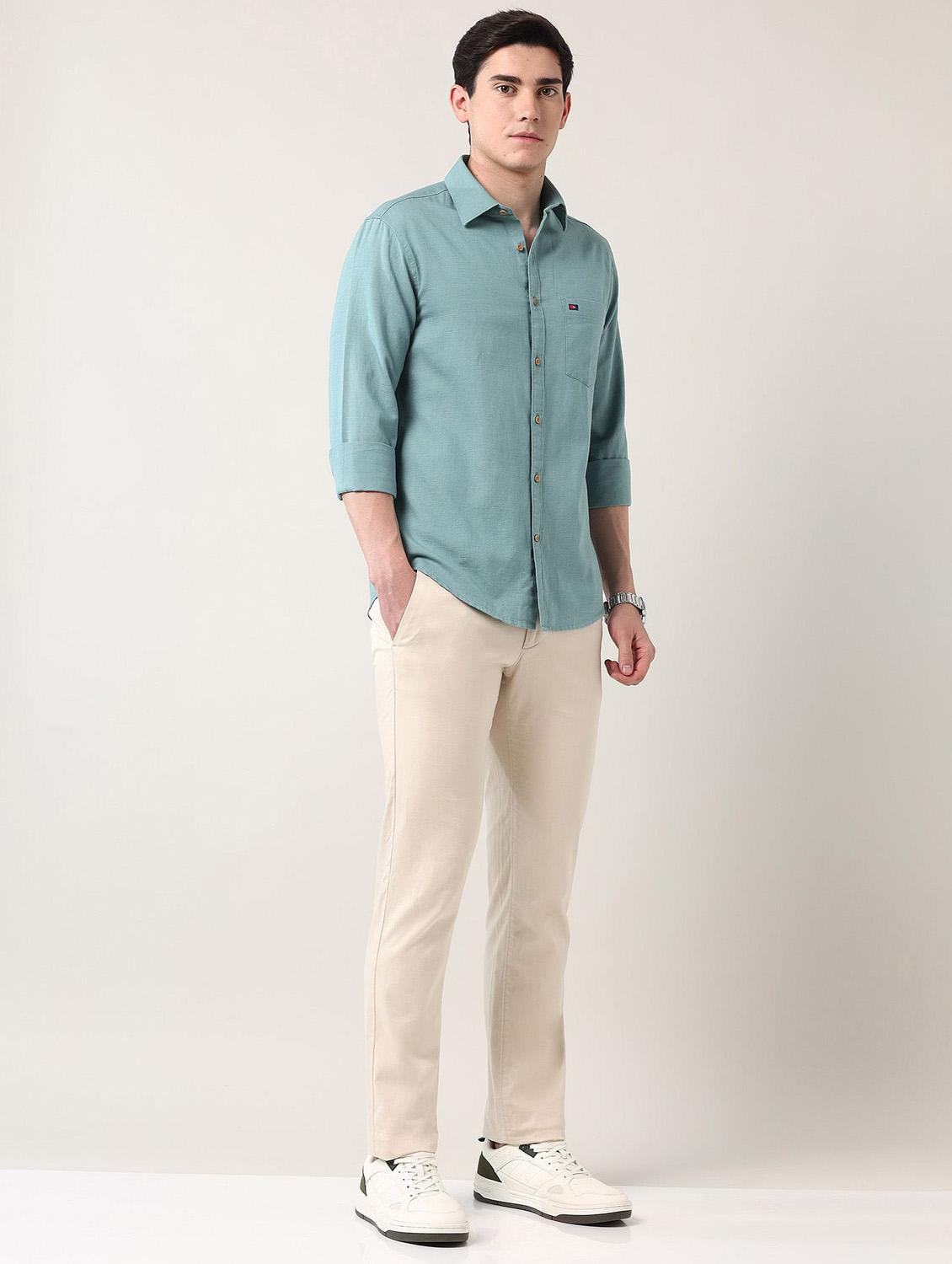 men solid long sleeve regular fit casual shirt - 21943340 - Standard Image - 5