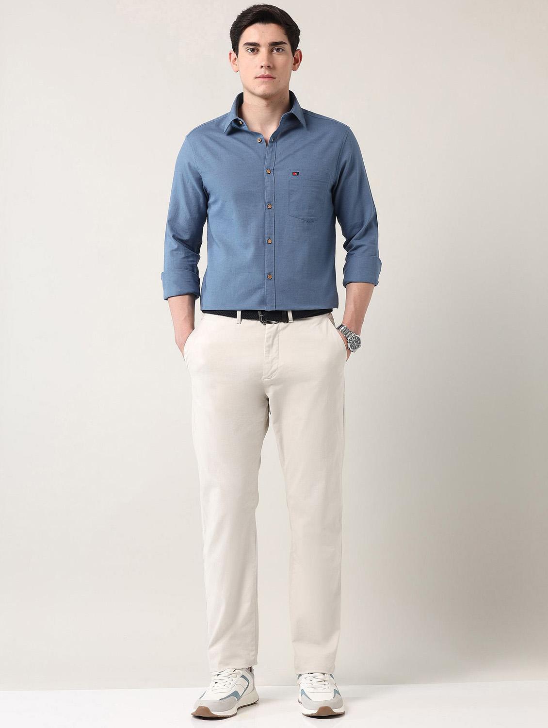 men solid long sleeve regular fit casual shirt - 21943341 - Standard Image - 5