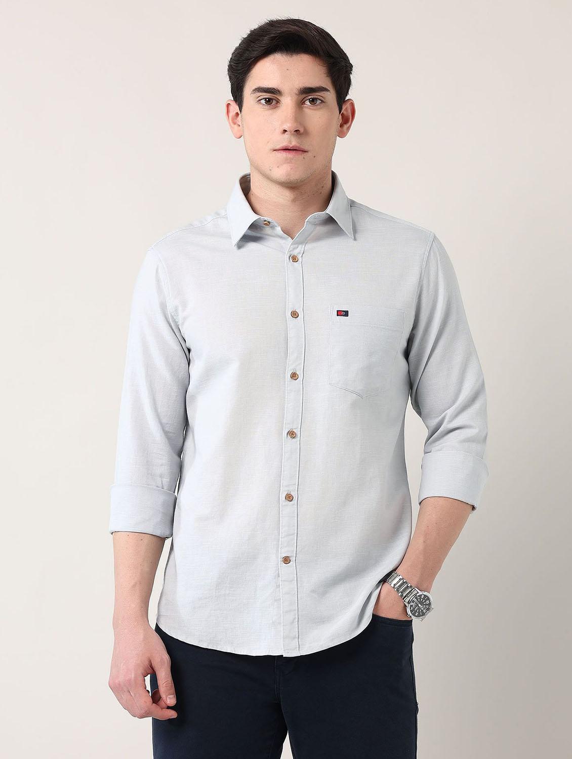 men solid long sleeve regular fit casual shirt - 21943342 - Zoom Image - 0
