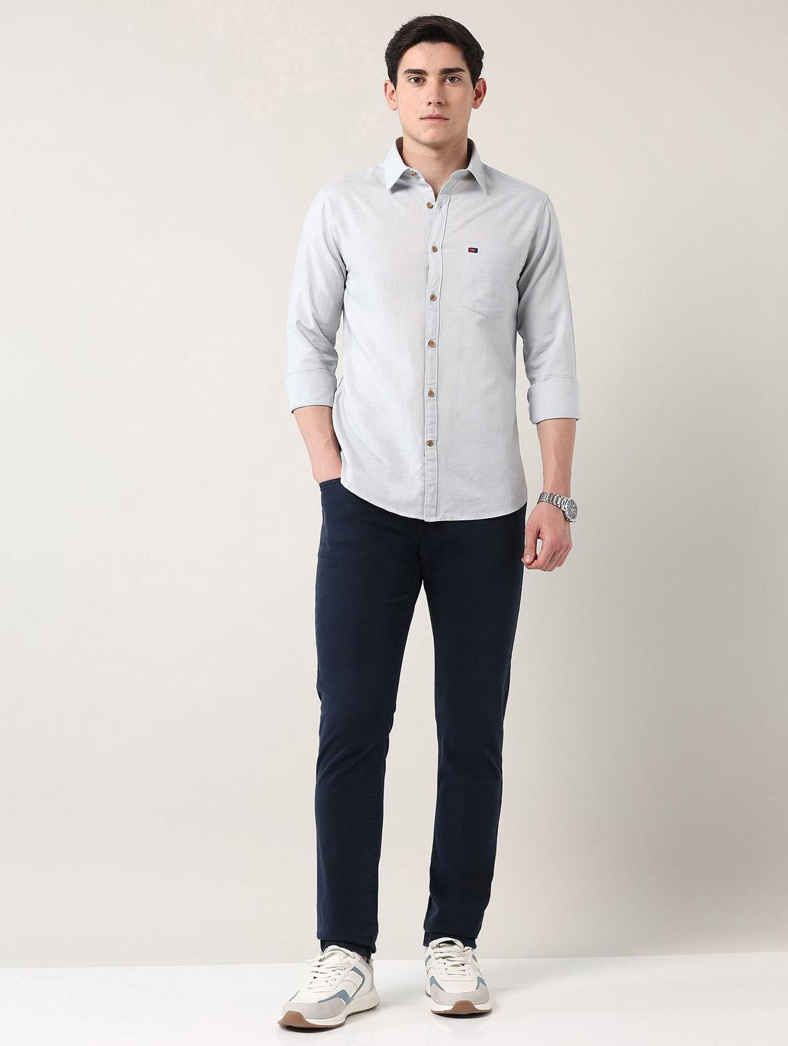 men solid long sleeve regular fit casual shirt - 21943342 - Standard Image - 5
