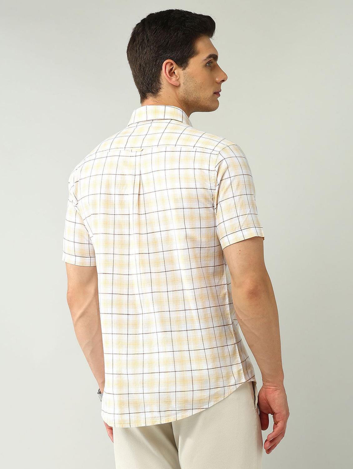 men checkered short sleeve regular fit casual shirt - 21943378 - Standard Image - 3