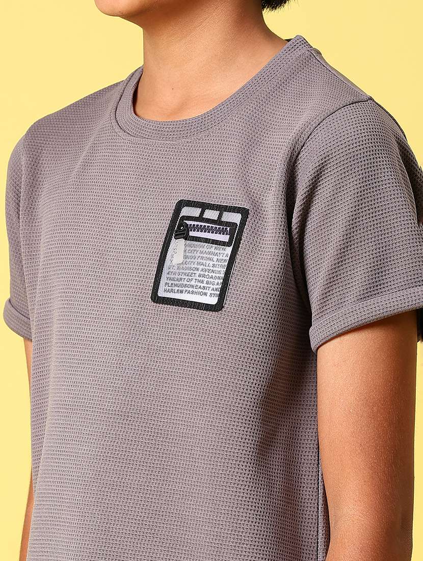 boys solid t-shirt & shorts co-ord set - 21943463 -  Standard Image - 3