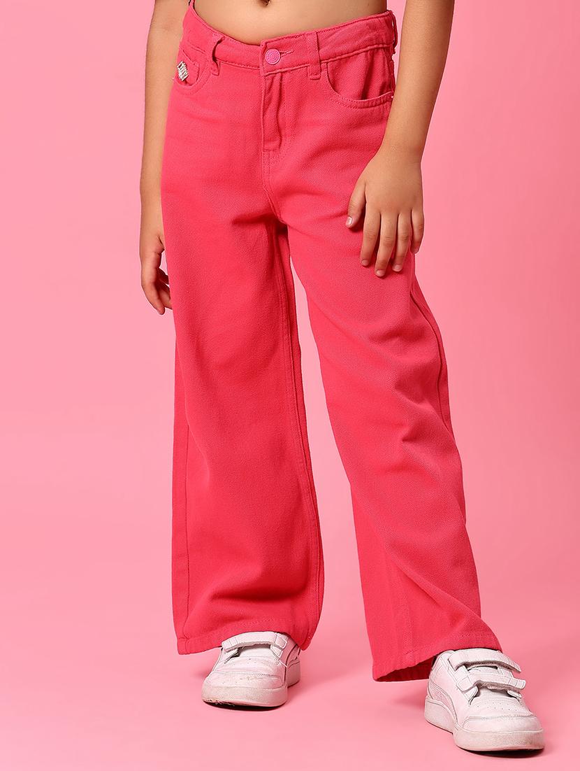 girls solid mid rise wide leg jeans - 21943473 - Zoom Image - 0