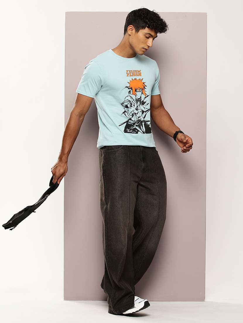 men front print round neck regular fit t-shirt - 21943480 -  Standard Image - 3