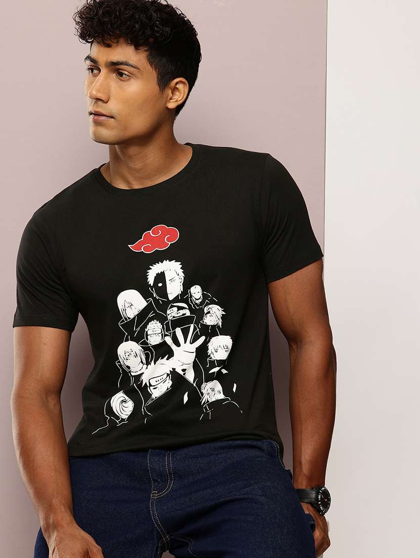 men front print round neck regular fit t-shirt - 21943486 - Zoom Image - 0