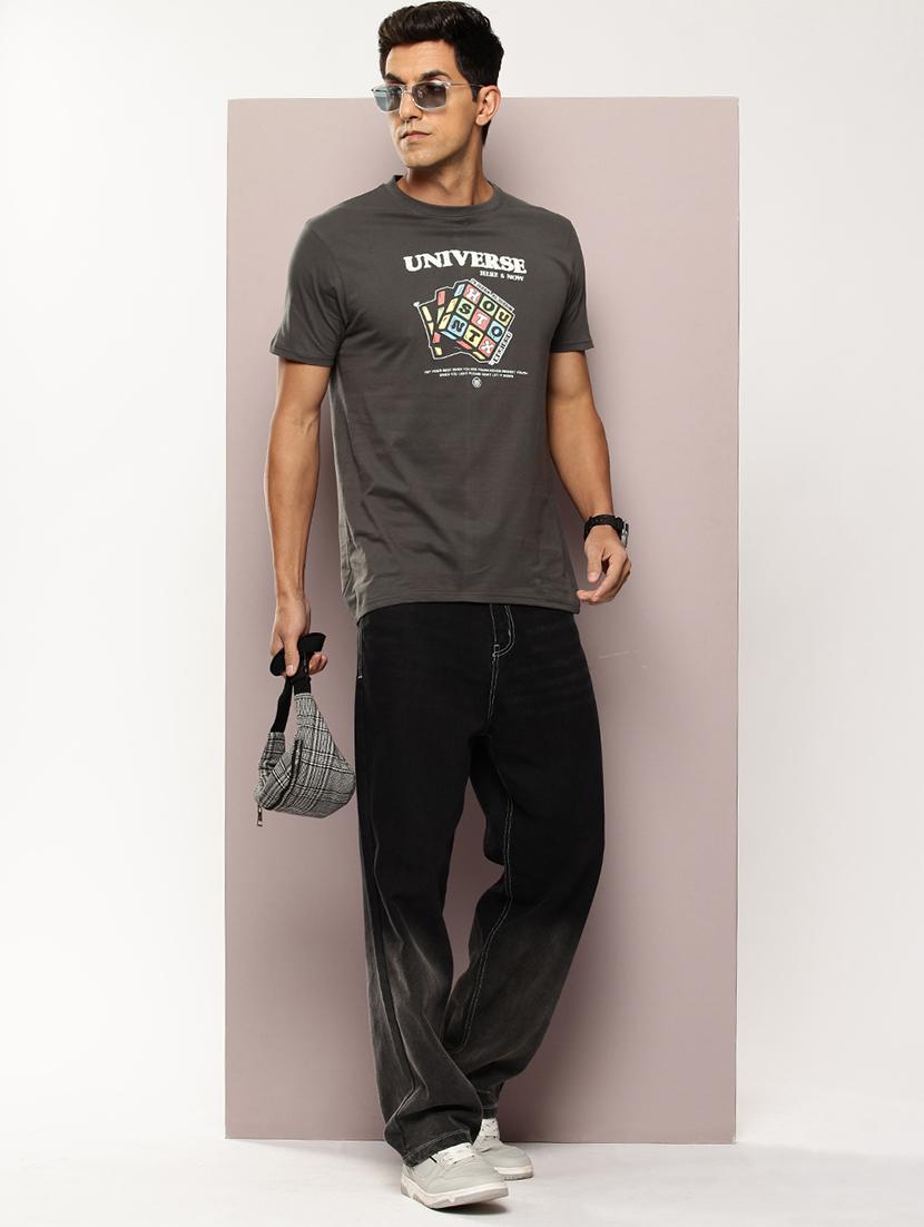 men chest print round neck regular fit t-shirt - 21943491 - Standard Image - 3