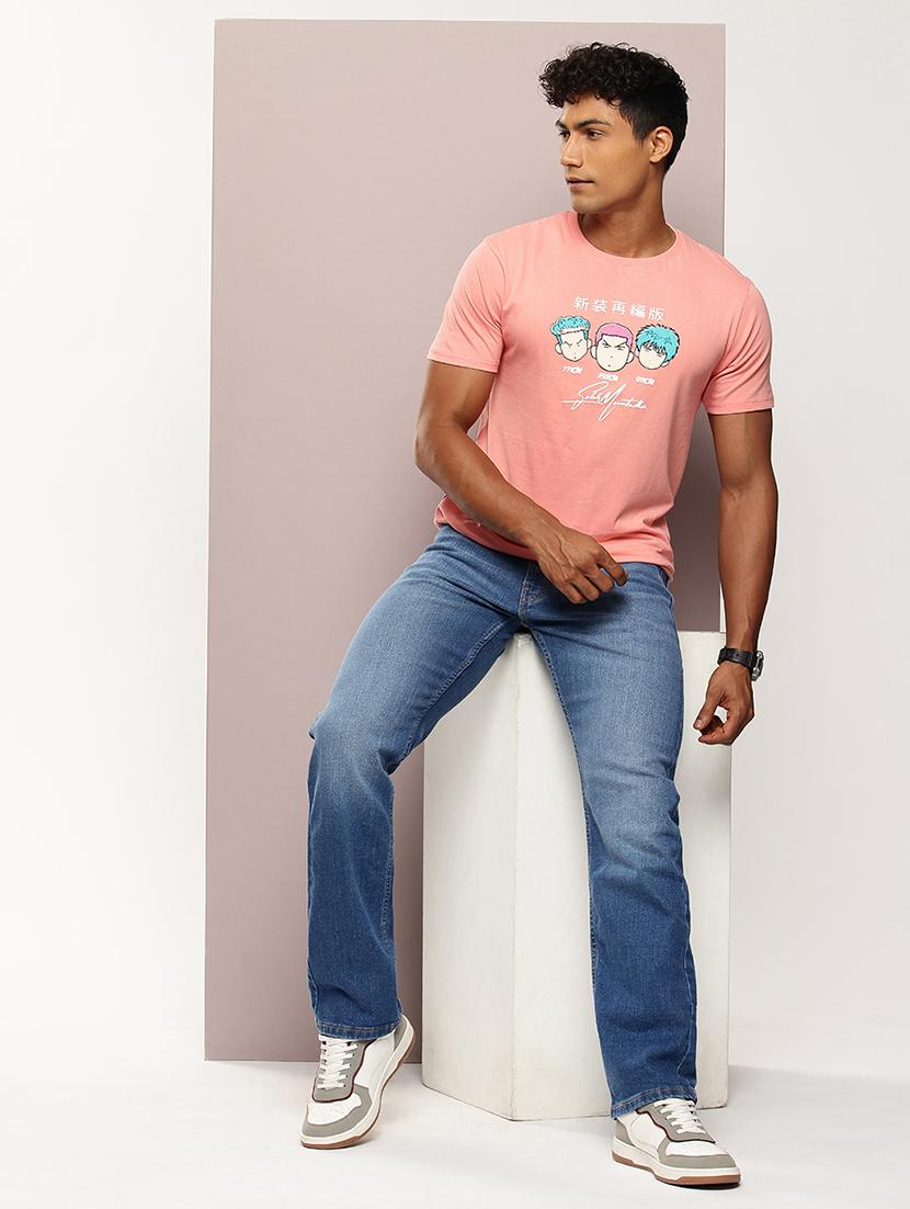 men chest print round neck regular fit t-shirt - 21943495 - Standard Image - 3