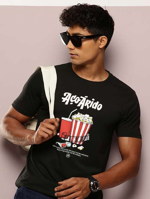 men front print round neck regular fit t-shirt - 21943496 -  Standard Image - 0
