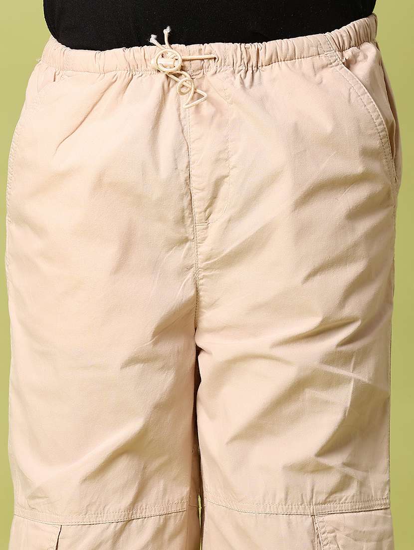 boys beige solid mid rise jogger cargo - 21943507 -  Standard Image - 3