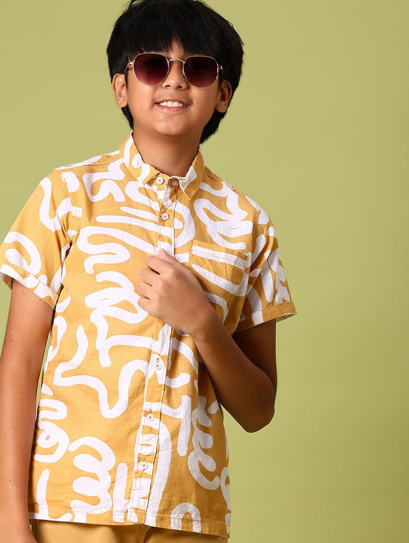 boys printed short sleeve casual shirt - 21943508 - Zoom Image - 0