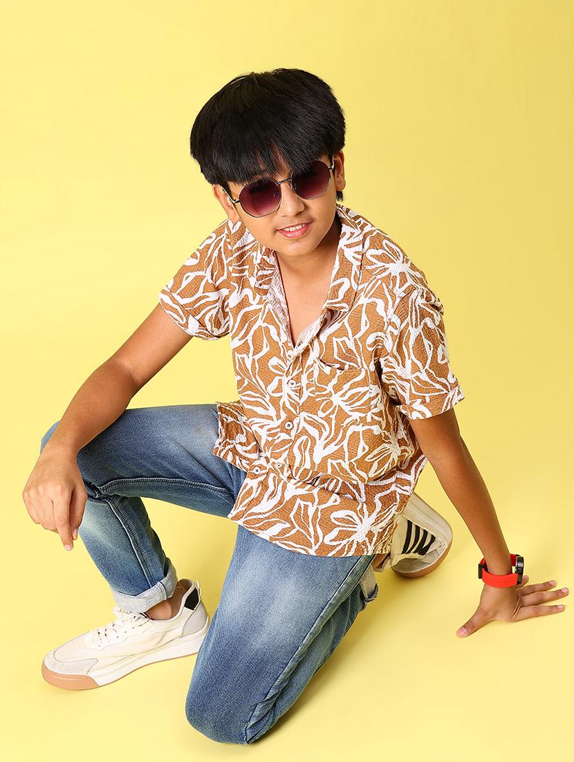 boys printed collared short sleeve shirt - 21943510 - Standard Image - 5