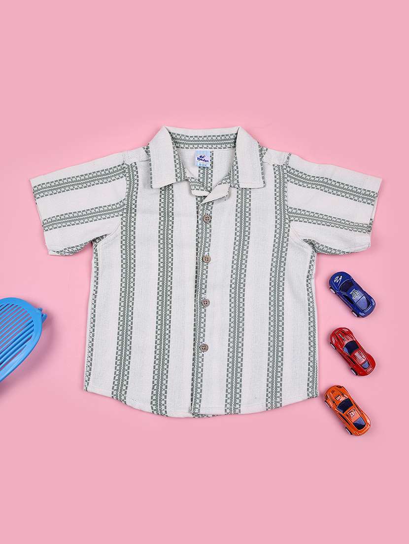 boys striped short sleeve casual shirt