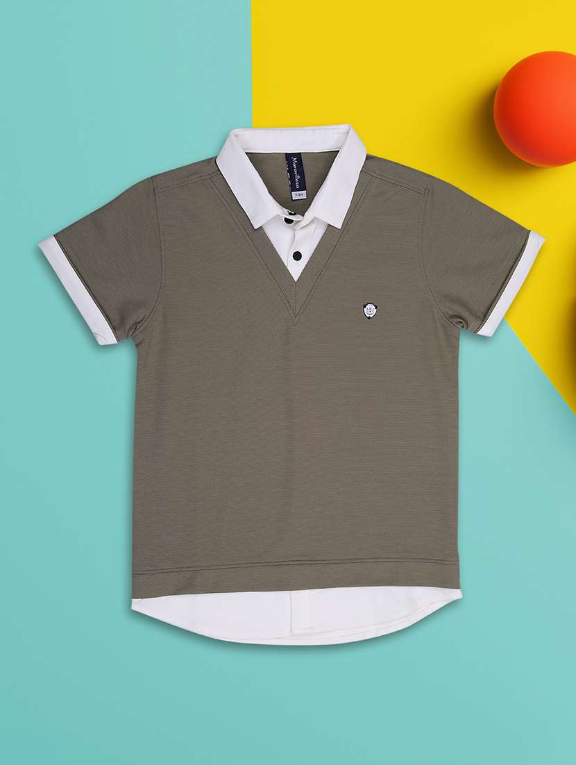 boys solid short sleeve regular fit polo t-shirt