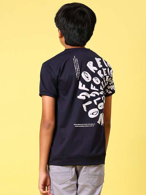 boys front & back printed round neck t-shirt - 21943523 - Standard Image - 0
