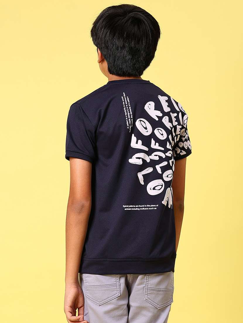 boys front & back printed round neck t-shirt - 21943523 - Zoom Image - 0