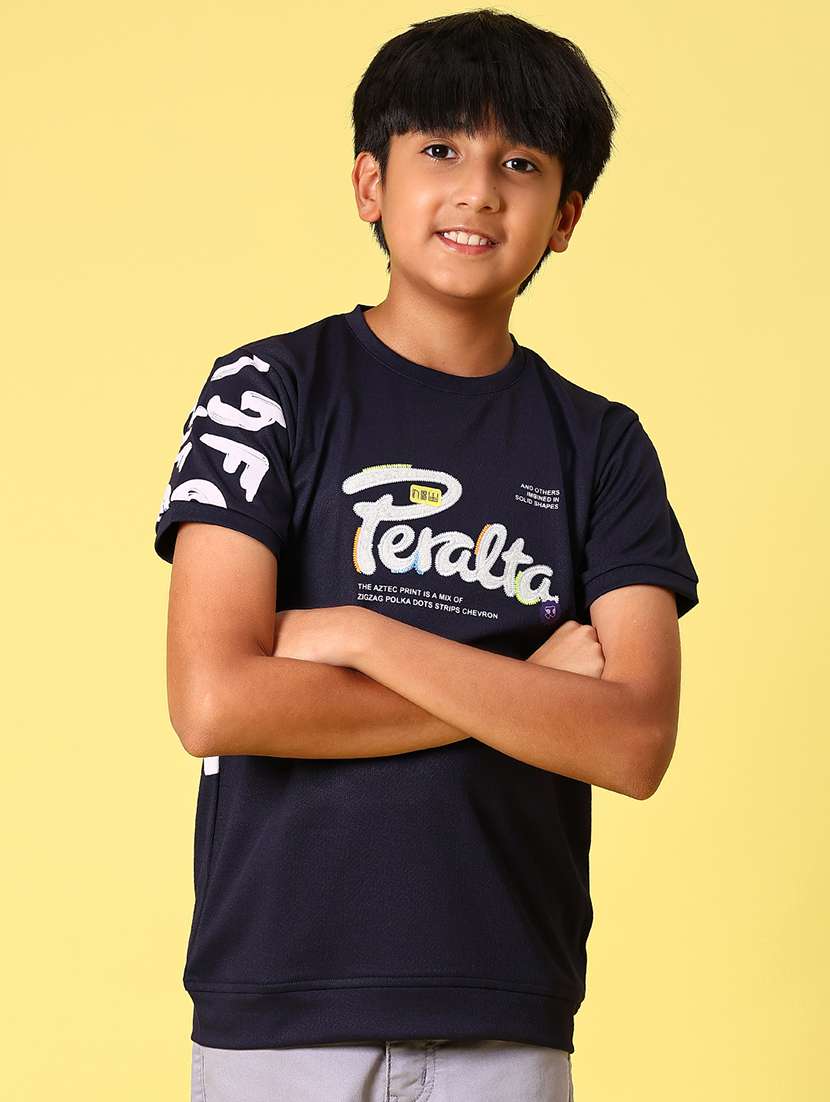 boys front & back printed round neck t-shirt - 21943523 - Standard Image - 3