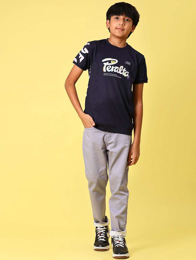boys front & back printed round neck t-shirt - 21943523 - Standard Image - 5