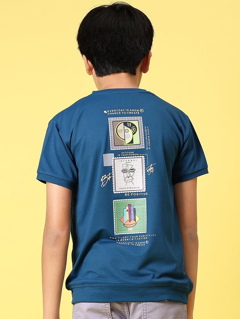 boys front & back printed round neck t-shirt - 21943528 - Standard Image - 3