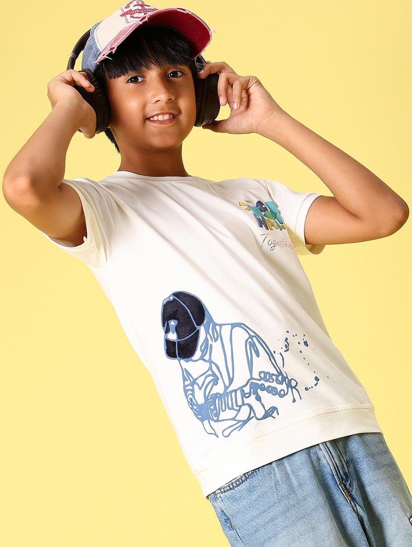 boys front & back printed round neck t-shirt - 21943530 - Zoom Image - 0