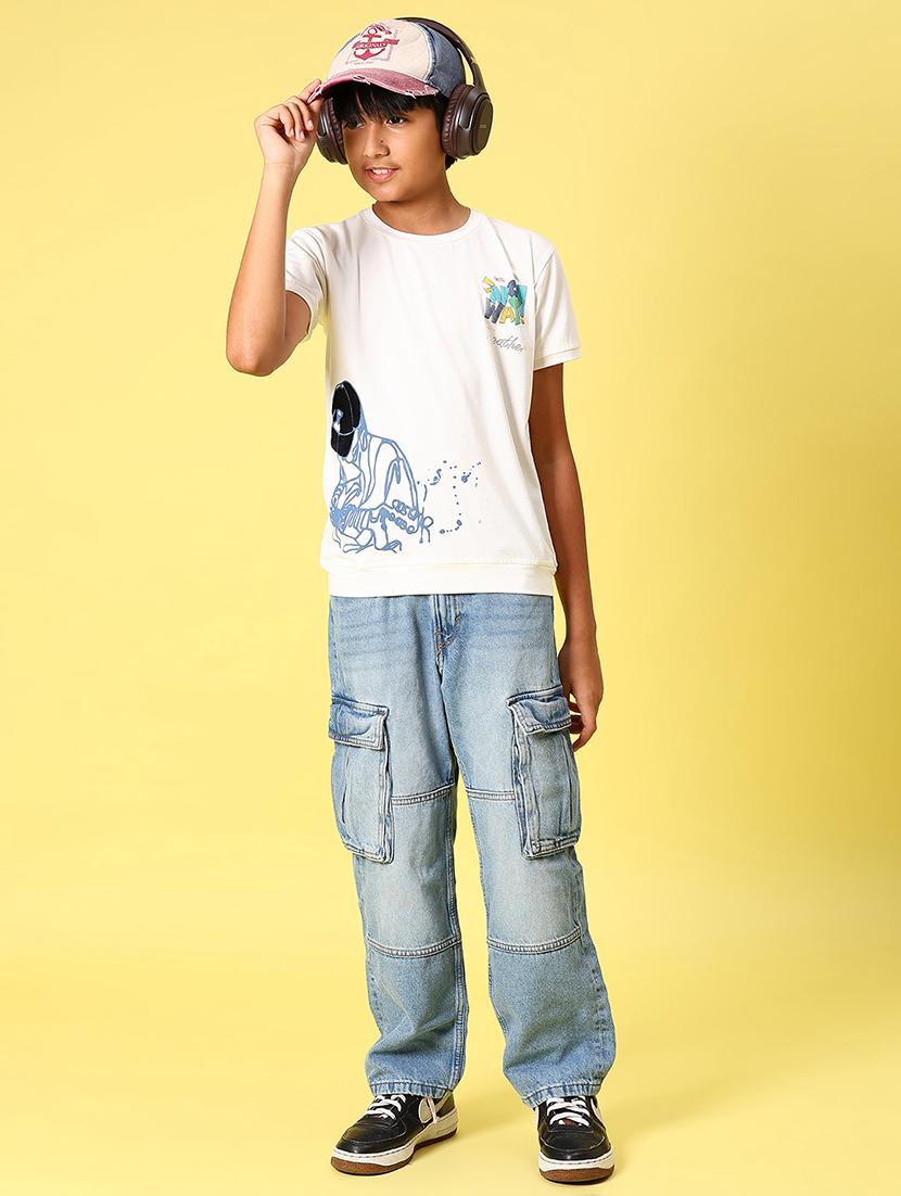 boys front & back printed round neck t-shirt - 21943530 - Standard Image - 5