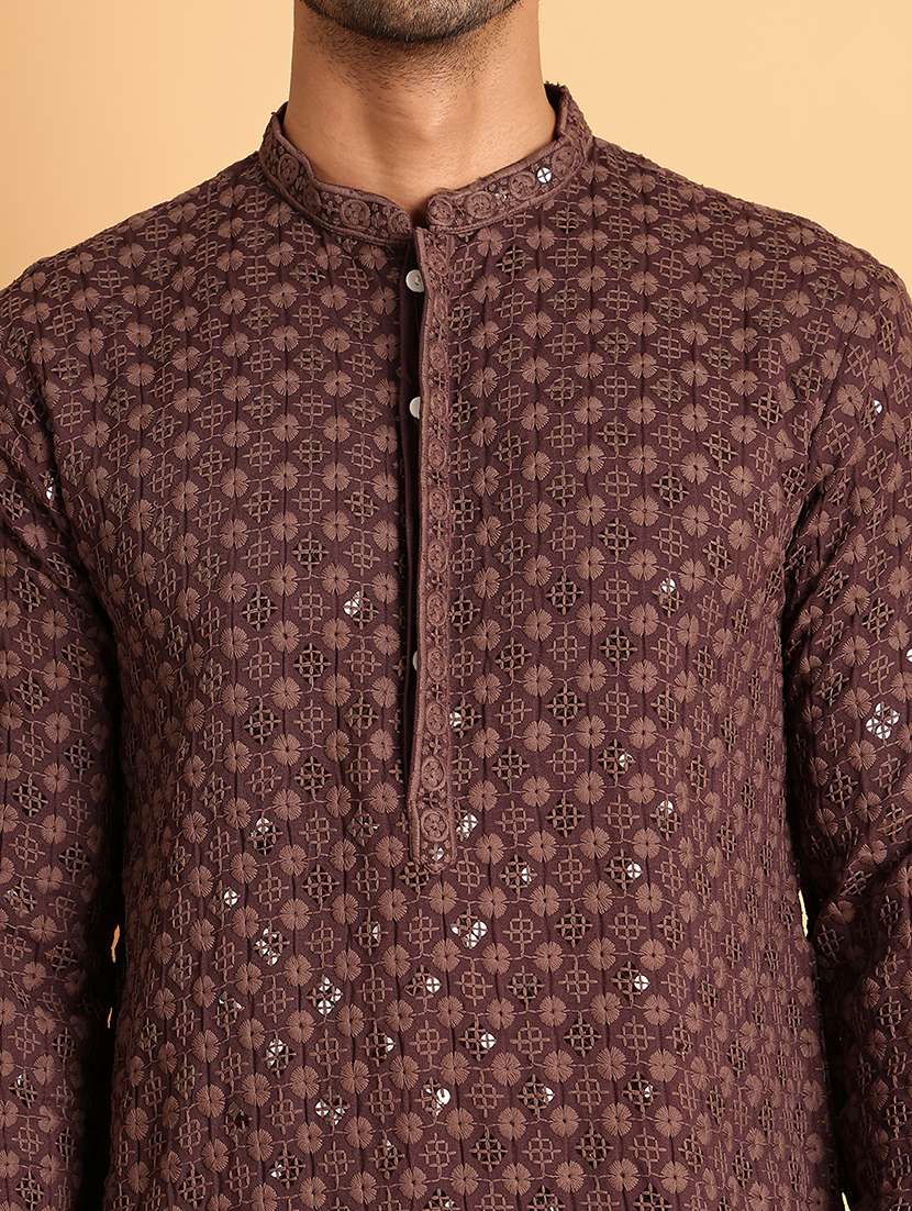 brown viscose long kurta - 21943554 - Standard Image - 5
