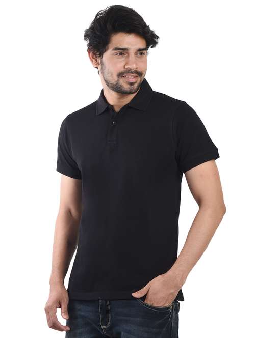 men solid short sleeve regular fit polo t-shirt - 21943558 - Standard Image - 0
