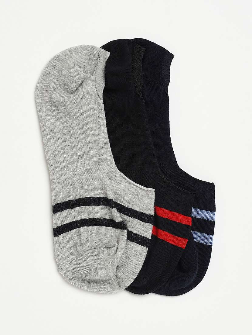 men pack of 3 striped no show sock
