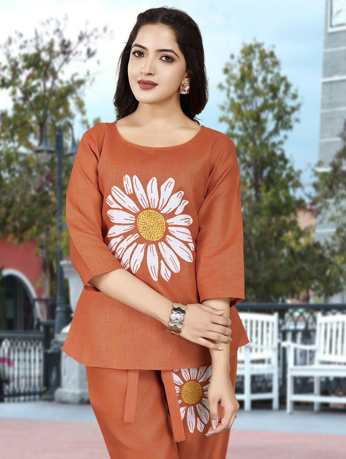 women floral print top and trouser co-ord set - 21943600 - Standard Image - 5